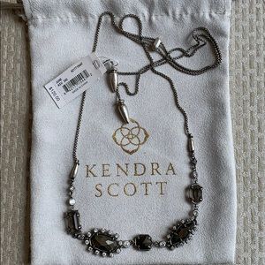 NWT Kendra Scott June Necklace Pyrite Gunmetal